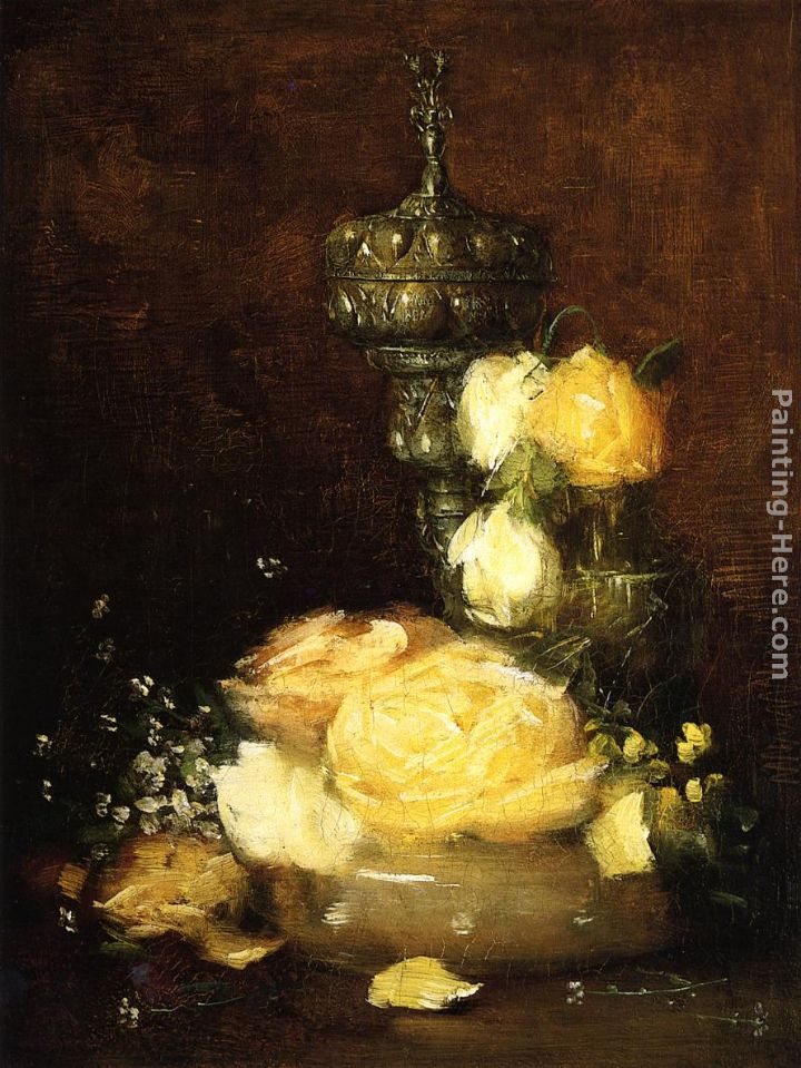 Julian Alden Weir Silver Chalice with Roses